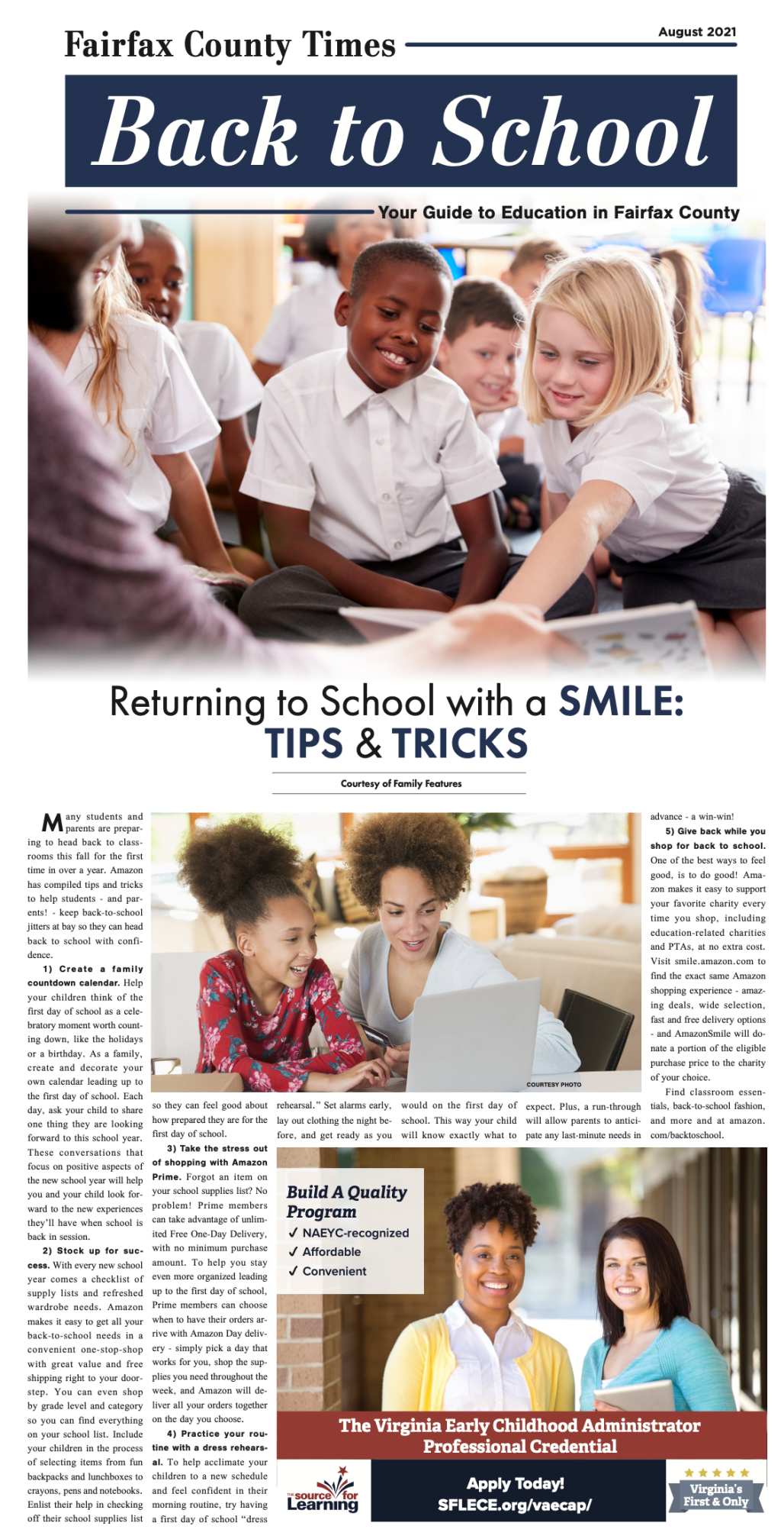 Special Section: Back to School August 2021